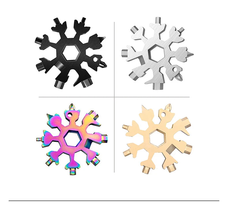 Universal Portable 18 In1 EDC Snowflake Torque Wrench Multi Tool Stainless Steel Tools Set Multifunction Hand Tools Manual Tool