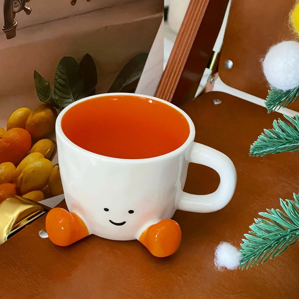 Kawaii Hand Pinch Feet Ceramic Coffee Cup Household High Appearance Level Water Cup Milk Mug Dormitory Home Gifts Mark Cup