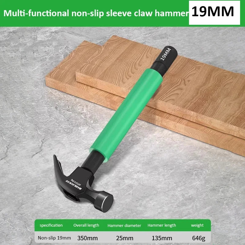 Multifunction High CarbonSteel Claw Hammer with 14/17/19mm Socket Wrench Reduction Handle Maintenance Installation Hand Tool