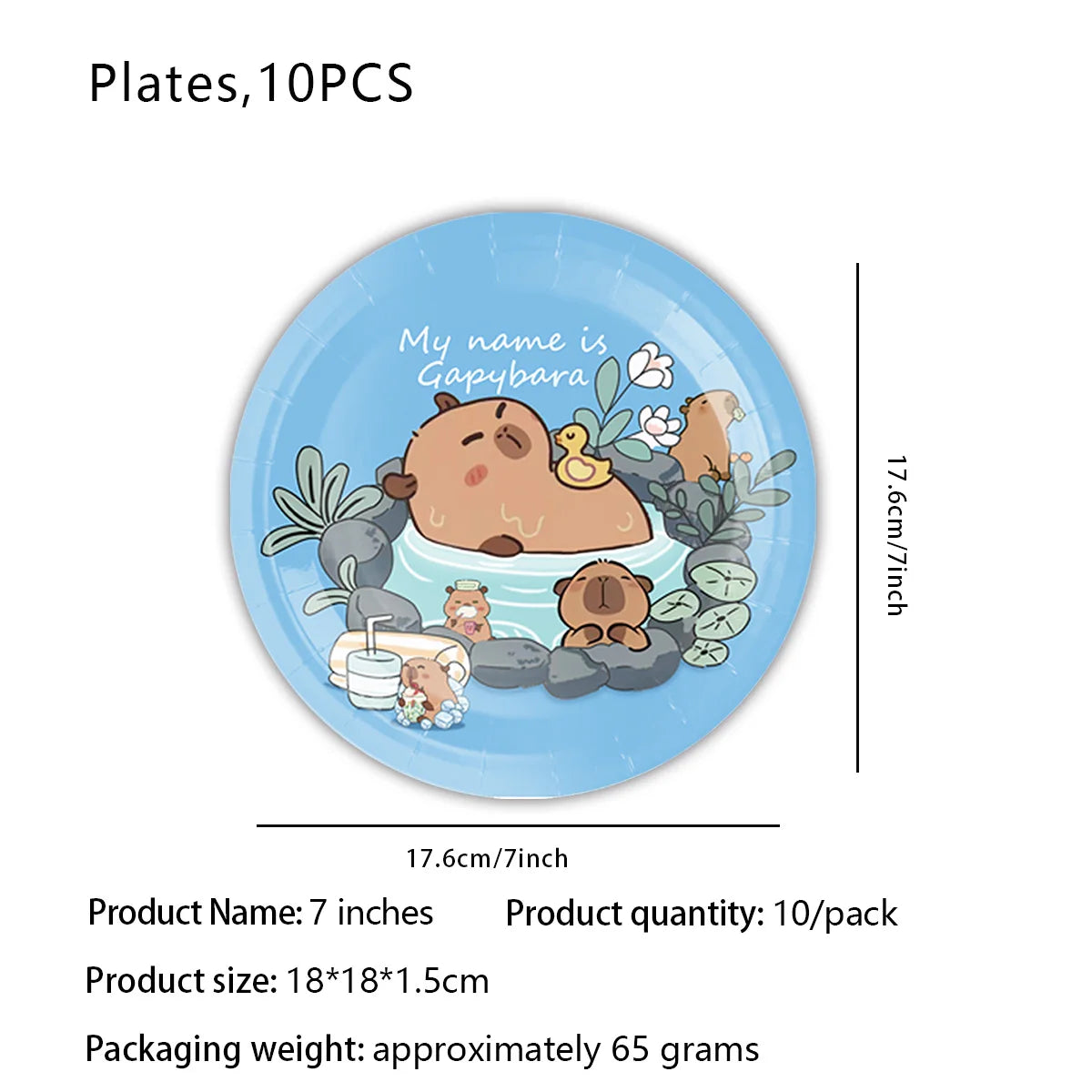 Capybara Birthday Party Decorations Tableware Set Cups Plates Napkins Tablecloth Straws Capybara Balloons Toy Girls Party Favors