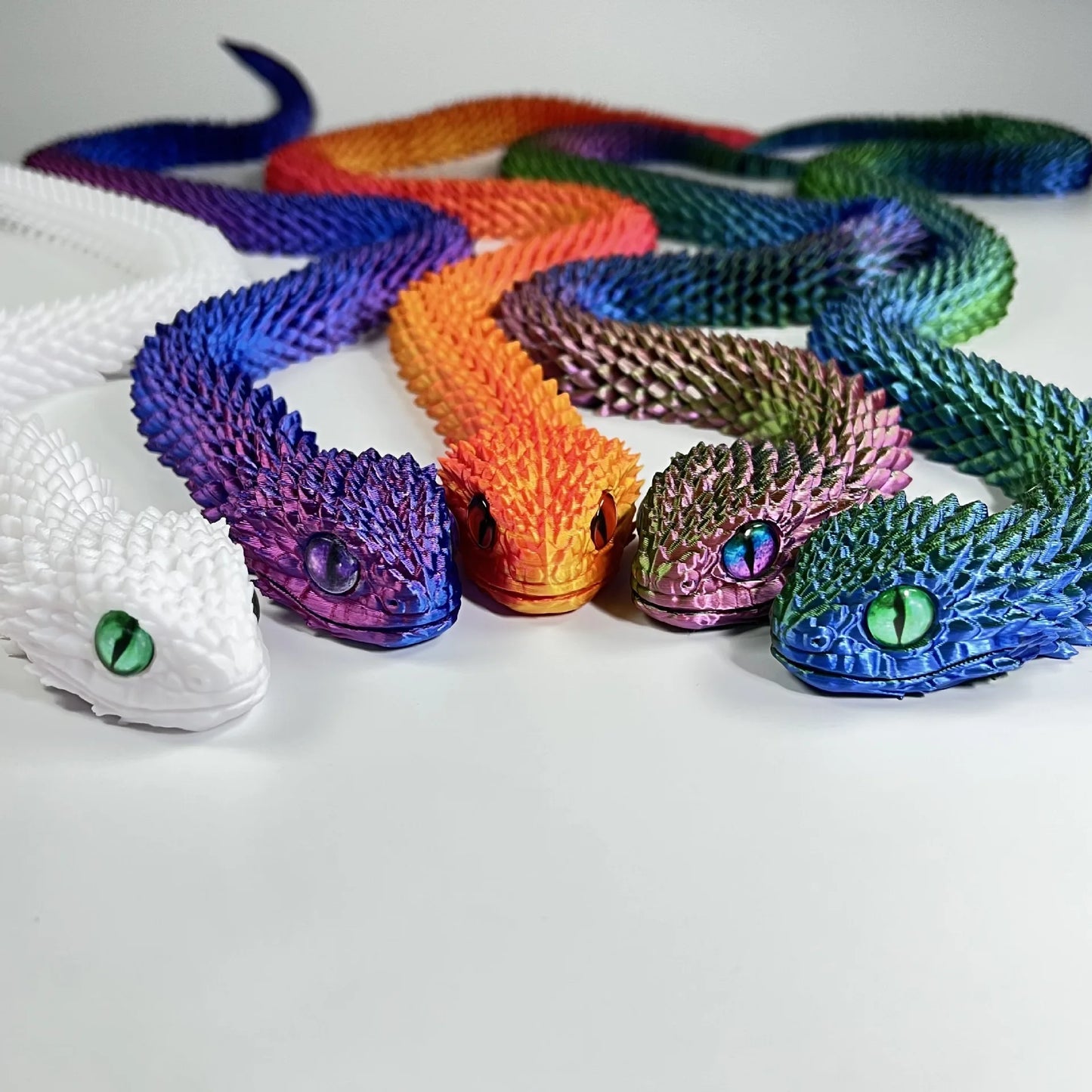 30cm 3D Printed Snake Toys Funny Printed Animals Snake Christmas New Year Craft Ornament Simulation Animal Home Desktop Ornament