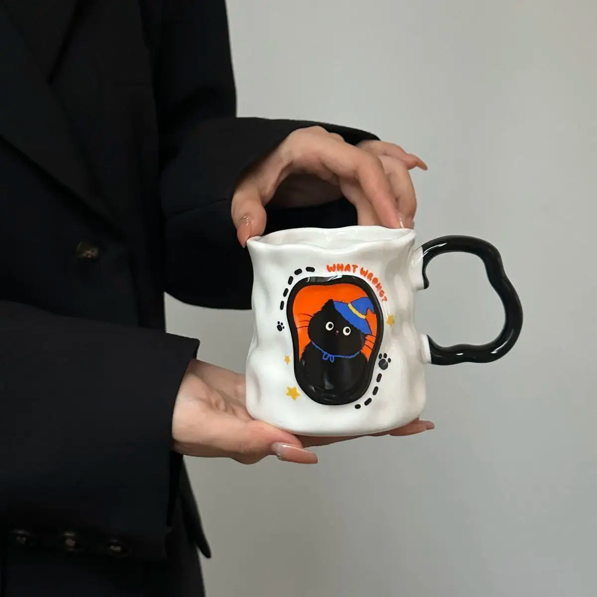 Irregular Cat Ceramic Mug, Birthday Gift Cup for Girlfriends and Girls, Creative Party Souvenir Gift Box Packaging Drinkware