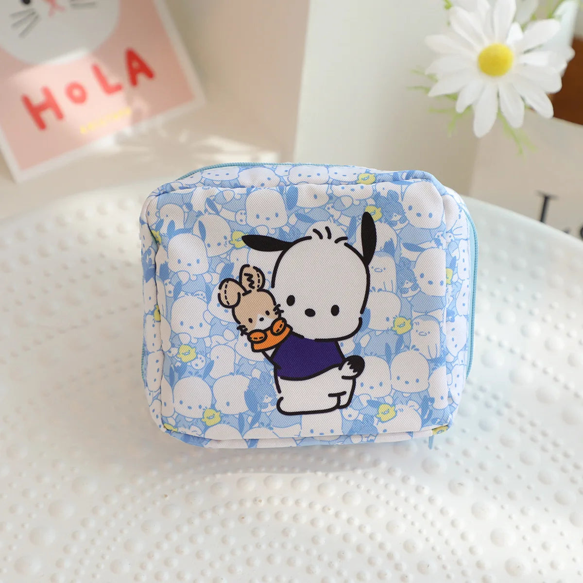 Kawaii Cartoon Kuromi My Melody Hello Kitty Menstrual Bag Cute Girly Purse Portable High Capacity Sanitary Napkin Storage Bag