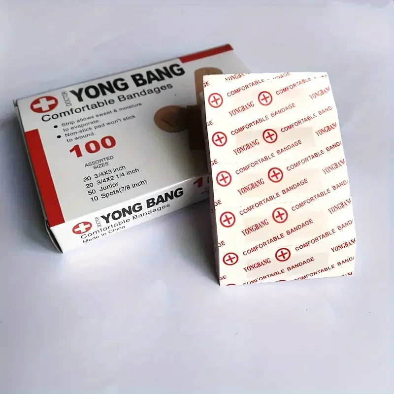 100pcs Medical Wound Adhesive Paster - Keep Your Wounds Secure Four Piece Set Of Bandages Breathable Nose Bridge Patch Acne P