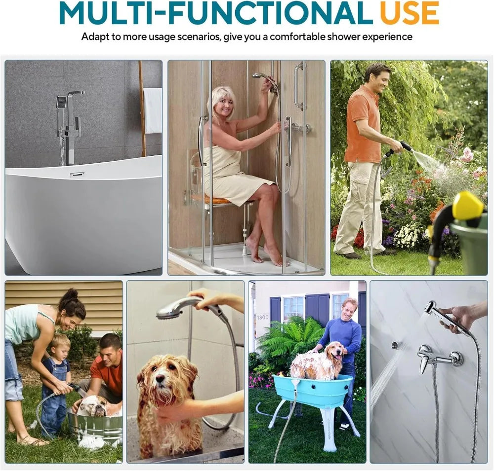 Stainless Steel Shower Hose Brass Nut Explosion-proof Extension Tube High Pressure Reinforced Handheld Shower Head Hose Bathroom