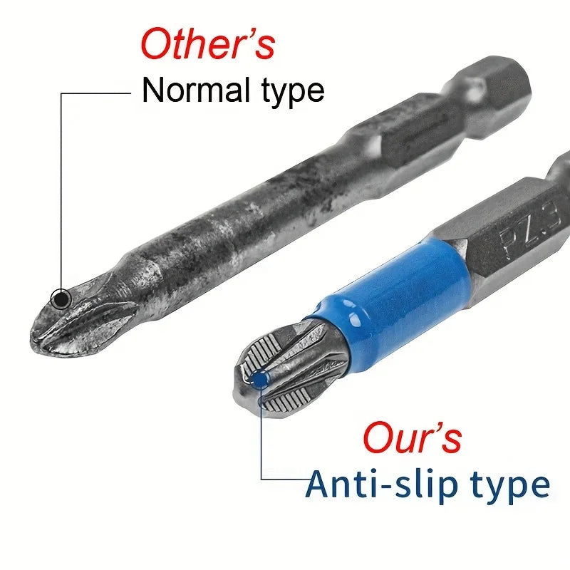 Magnetic Screwdriver Bit Set PH1 PH2 PH3 PZ1 PZ2 PZ3 Anti-skid 1/4 Hexagonal Shank Suitable for hand drill tools Accessories Par