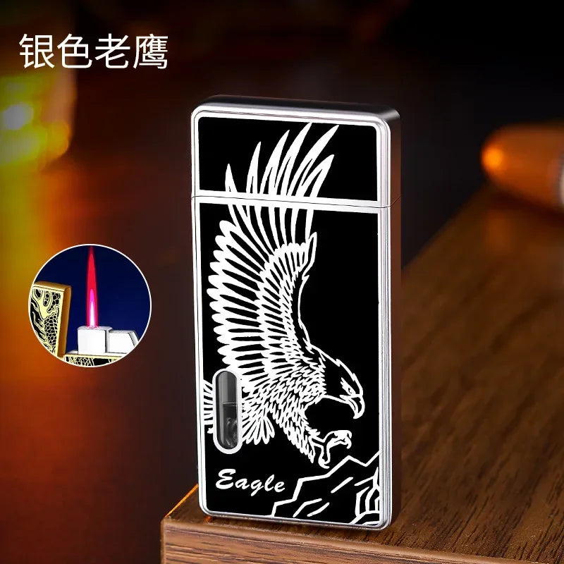 Windproof Metal Lighter Waterproof Portable Cigarette Lighter Red Fire Flame Direct Cigar Gas Lighter Smoke Accesoires for Men