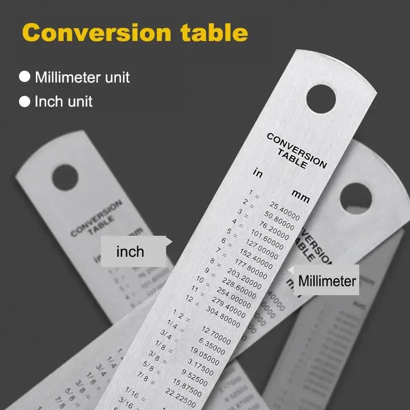 Deli Stainless Steel Ruler 15/20/30cm Metal Straight Ruler for Home School Precision Measuring Drawing Tool Supplies