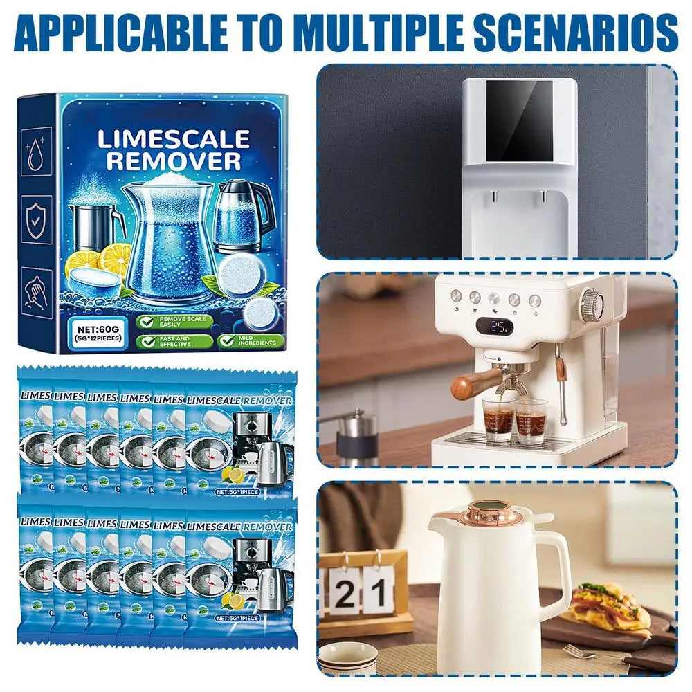 Coffee Machine Cleaning Tablets 12 Tablets Coffee Machine Descaler Solution Cleaner Clean Tablet Coffee Maker Pot Descaling