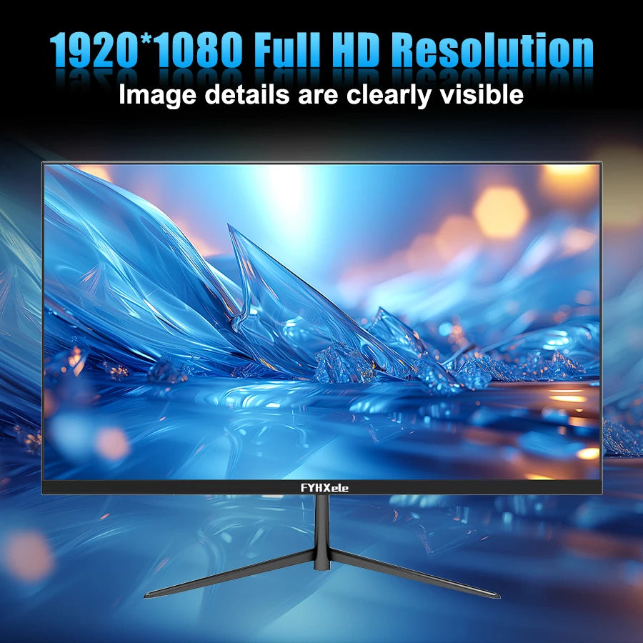 FYHXele 24Inch 100Hz Gaming Monitor 1080P Desktop Display 2ms Response Time Eye Care Screen LCD Support HDR G-Sync VESA