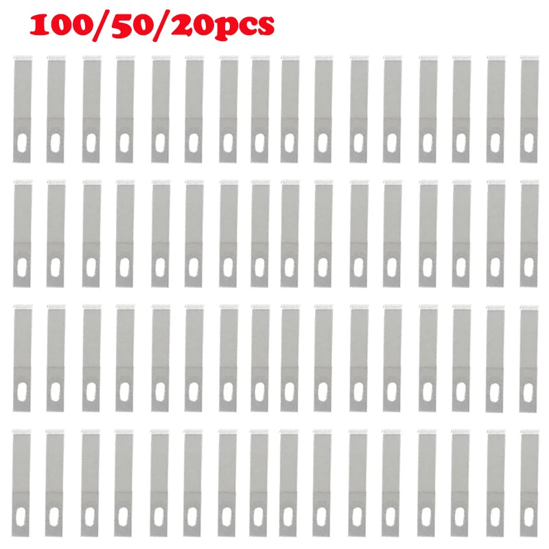 100/20Pcs 4# Metal Scalpel Knife Engraving Knife Blades DIY Wood Carving Knife Blade Replacement Surgical Sculpture Cutting Tool