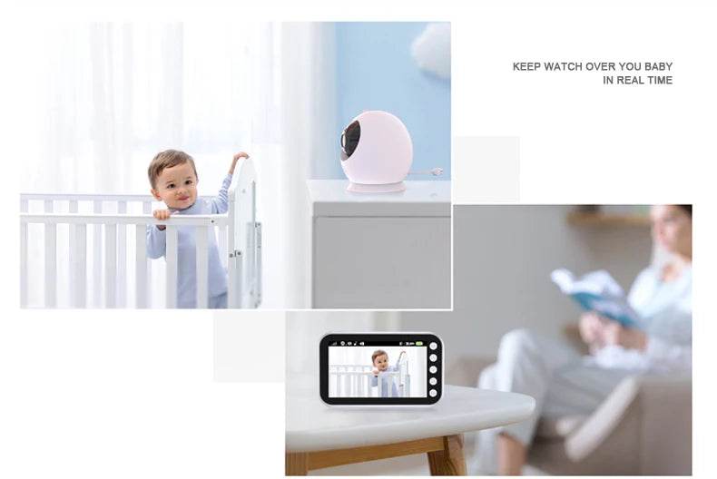 4.3 Inch Baby Monitor with 2000mAh Long Battery Life Video Wireless Camera and Audio Intercom Auto Night Vision Kids Babysitter
