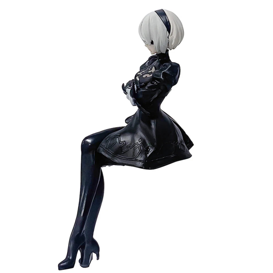 Anime NieR:Automata YoRHa A No.2 Type B Action Figure Noodle Stopper 2B 9S Sitting PosturePVC Model Collection Ornament Toy