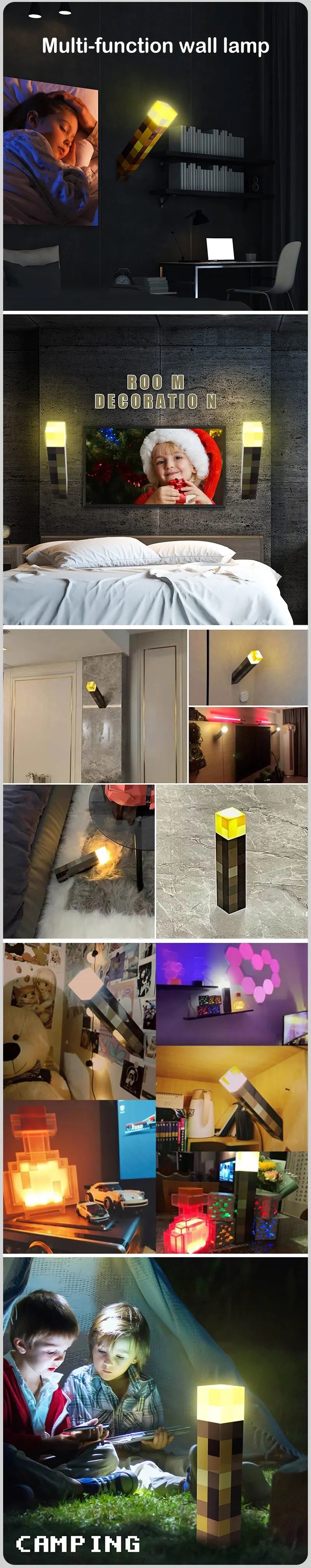 Torch LED Lamp Potion Bottle Light USB Rechargeable Night Light Kids Xmas Gift Table Lamp Living Room Bedroom Decoration