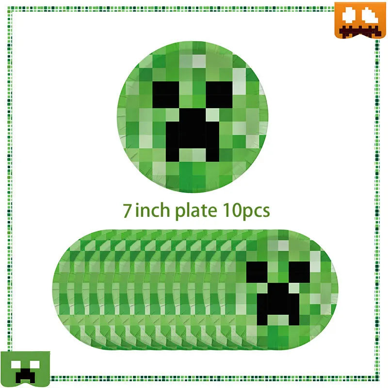 Birthday Party Decoration Disposable Tableware Set Paper Plates Cups Napkins Straws Tablecloth Balloons Kids Party Supplies Deco