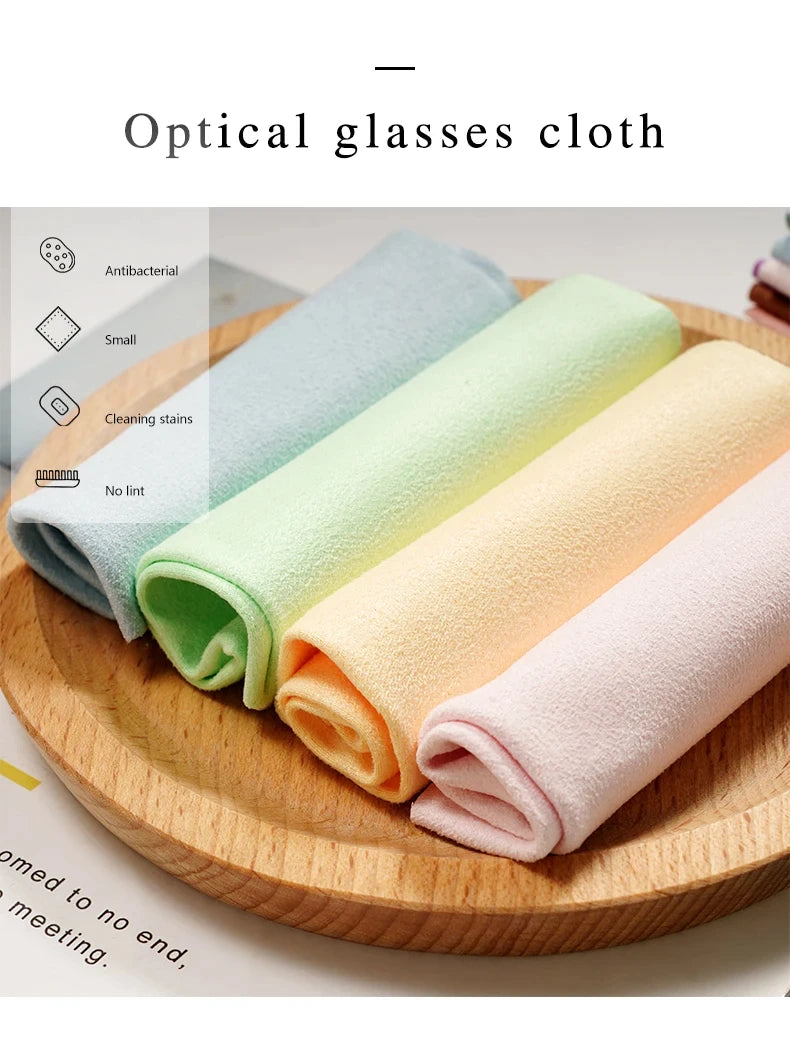 5PCS Eyeglass Cleaning Cloth Microfiber adaptable for Screens, Lenses Nylon or Polaroid Glasses 15*18cm random color