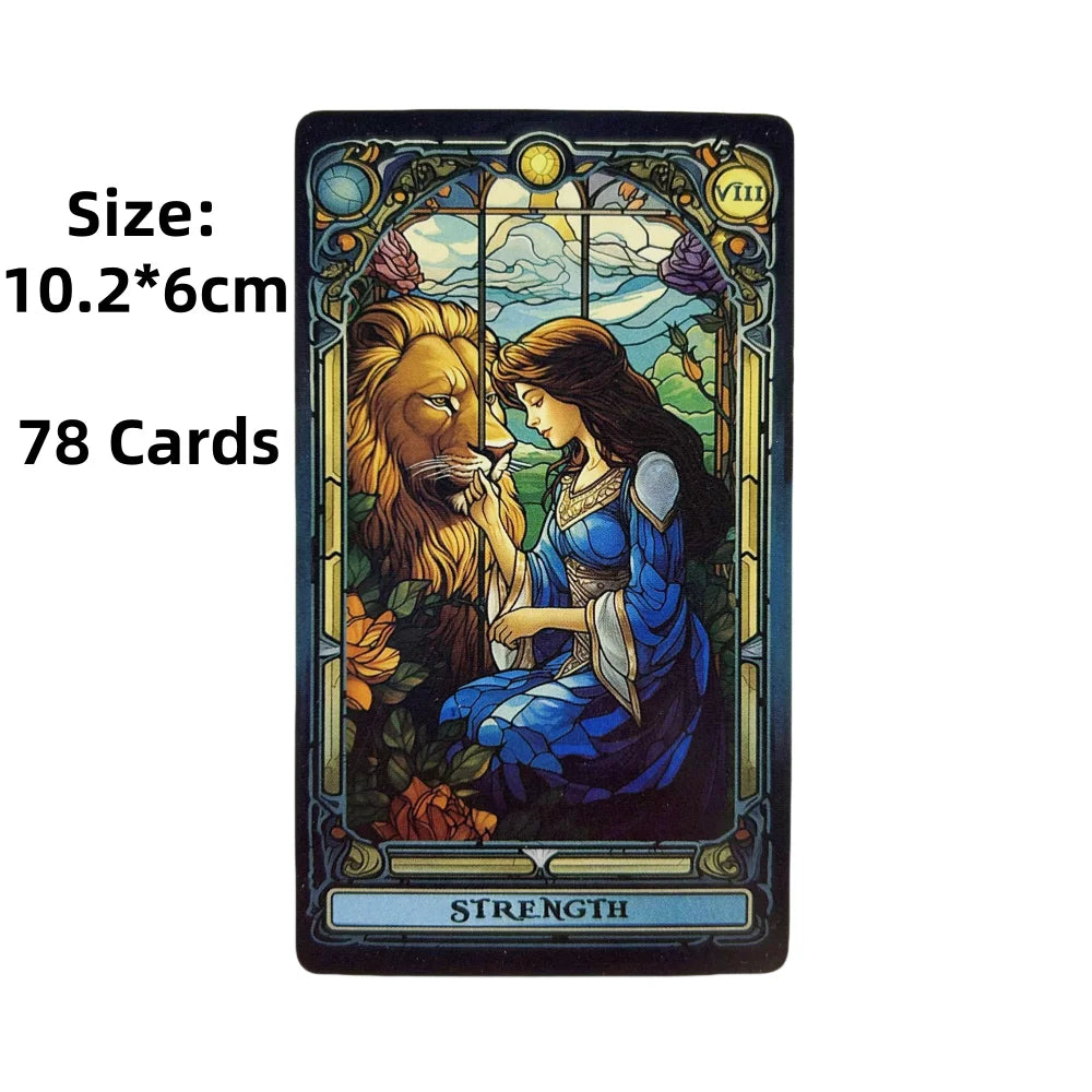 Complete Stained Glass Tarot Deck Cards For Family Party High Quality Fortune Telling Divination Tarot Cards Game