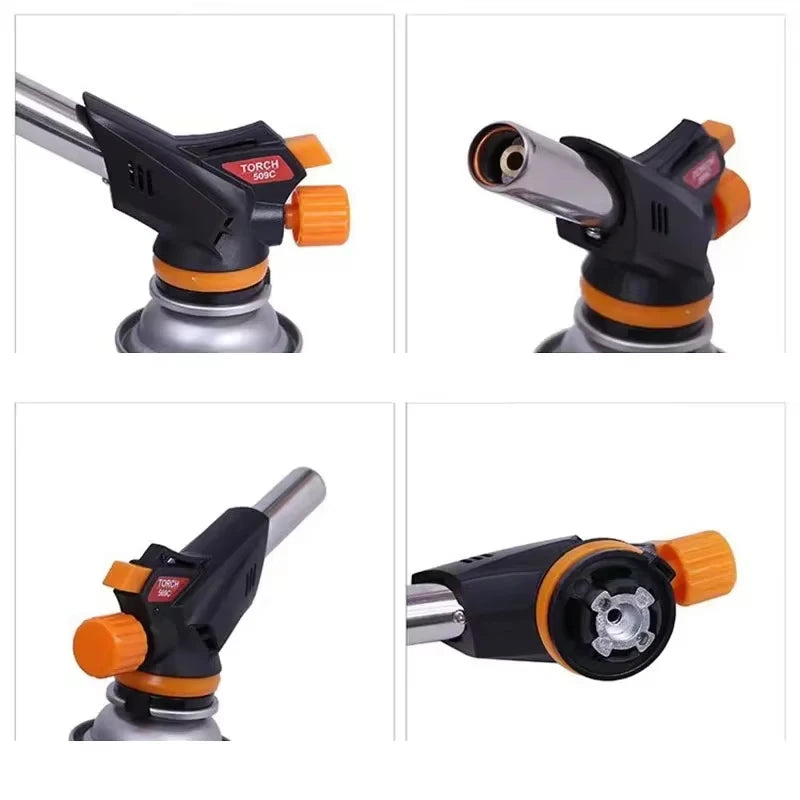 Welding Gas Torch Flame Gun Torch Cooking AutoIgnition Butane Gas Flame Gas Torch for BBQ Camping Cooking