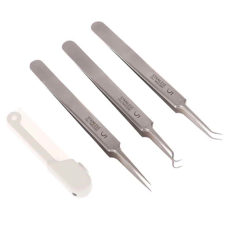 1PC Led Acne Needle Tweezers Blackhead Blemish Pimples Removal Pointed Bend Gib Head Face Care Tools Comedone Acne Extractor