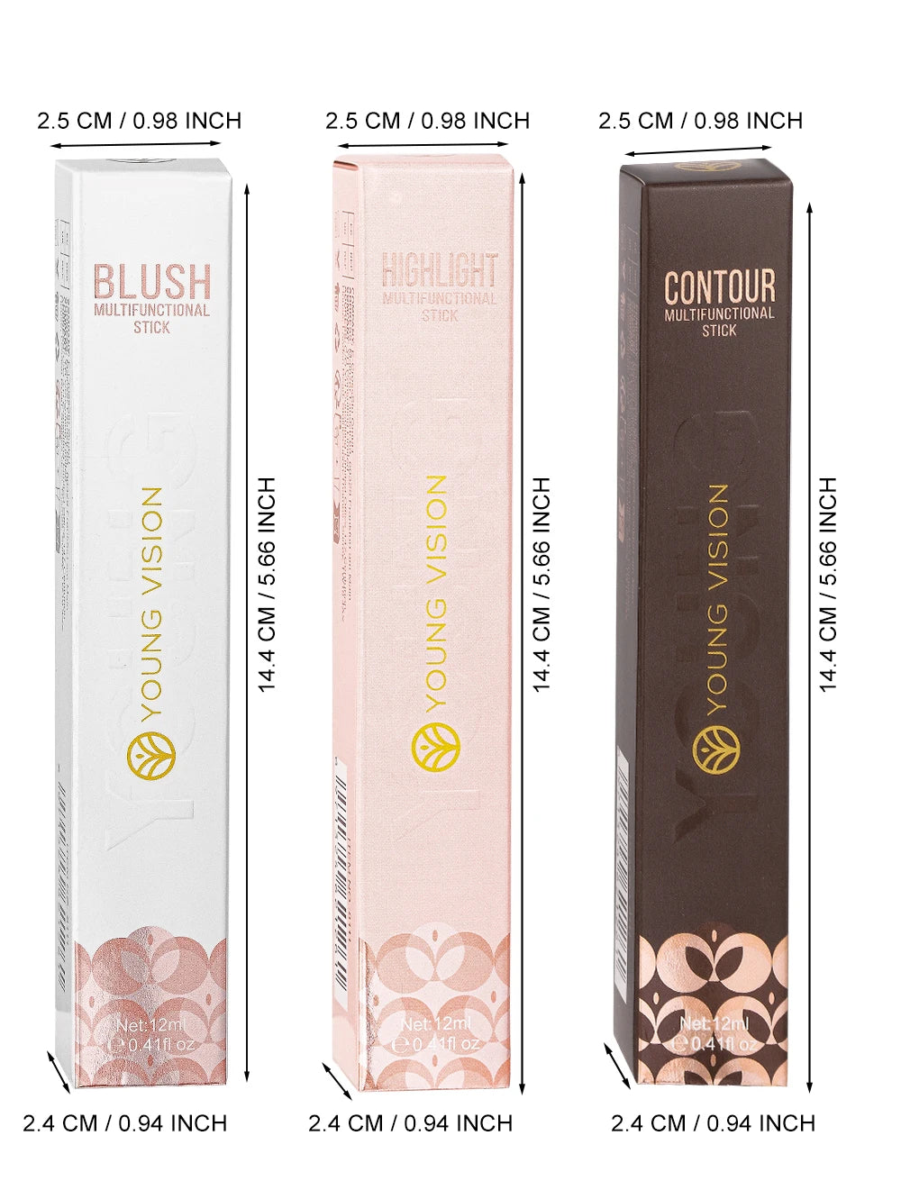 YOUNG VISION air cushion, powder blusher, high gloss stick, makeup liquid, rouge, 6 colors optional