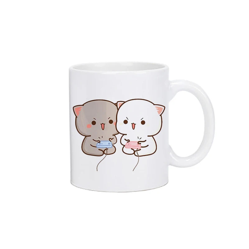 Panda Bear Bubu Dudu Coffee Milk Cup Mocha Cat Panda Bear Couple Christmas Mug Kawaii Cups Original Mugs Drinkware Birthday Gift