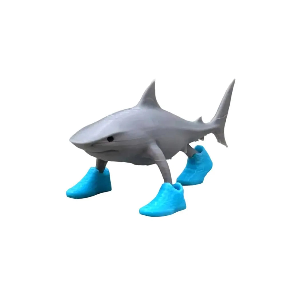 Desk Decor Wear Shoes Sharks 3D Printed Collectible Shark Figurine Toy Shark in Sneakers Statue Shark Meme Figurines