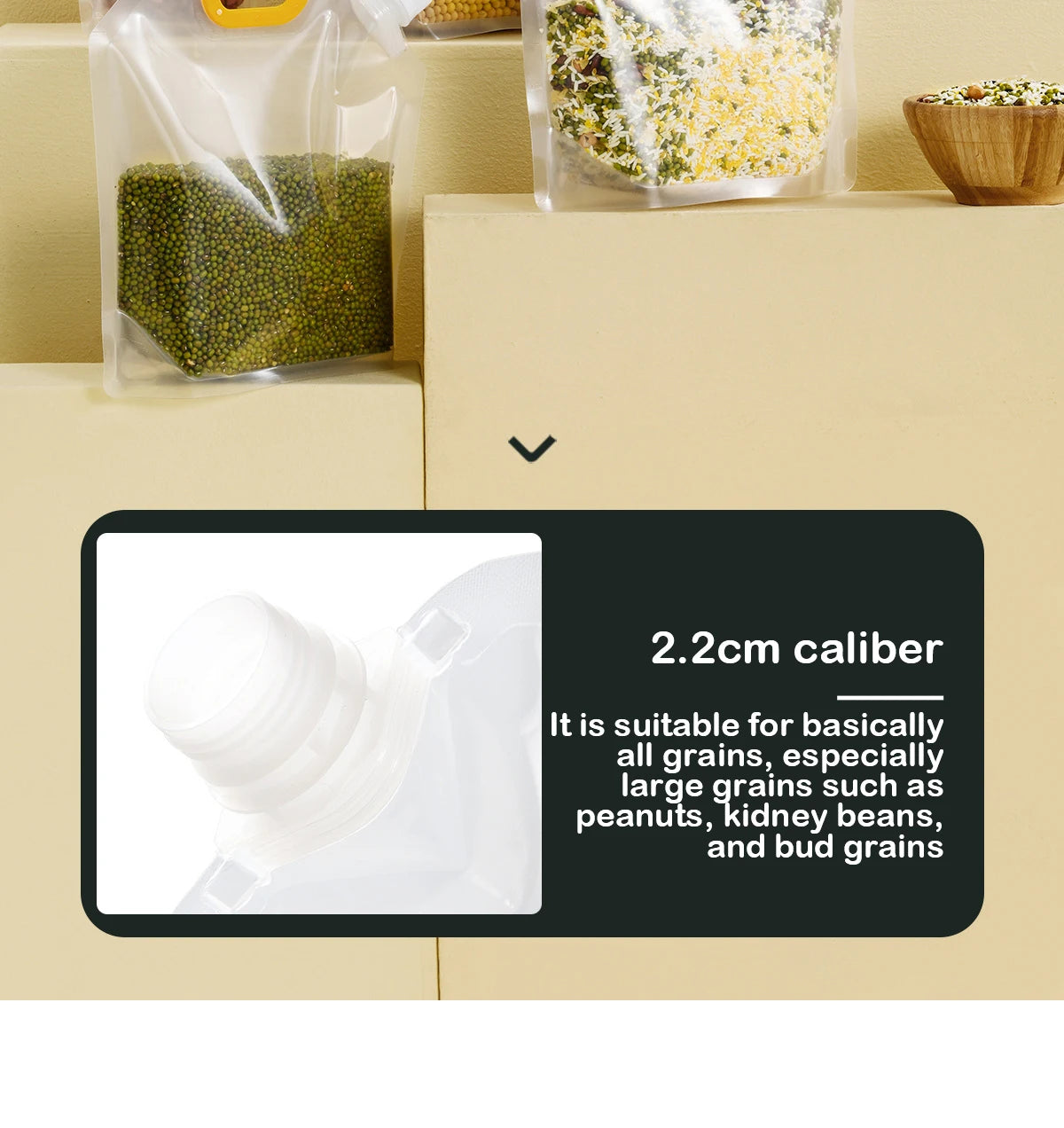 5pcs Grains Sealed Bag Kitchen Insect Proof Moisture Proof Fresh Keeping Storage Bag Recyclable  Transparent Grain Storage Bags