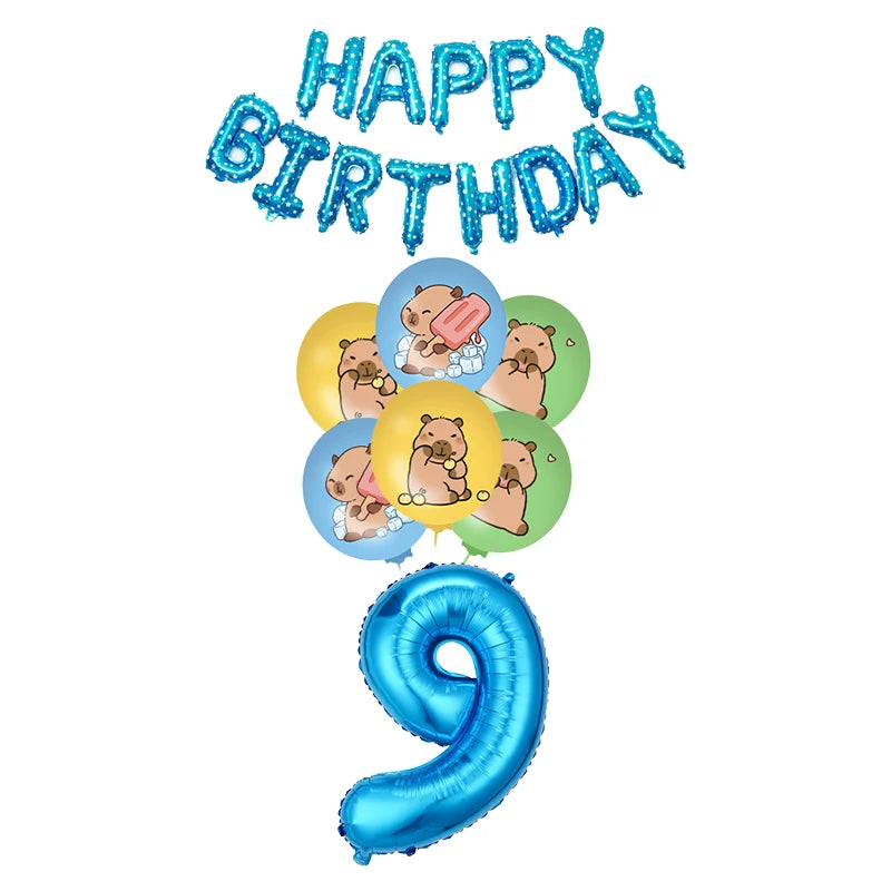Capybara Birthday Party Decorations Tableware Set Cups Plates Napkins Tablecloth Straws Capybara Balloons Toy Girls Party Favors