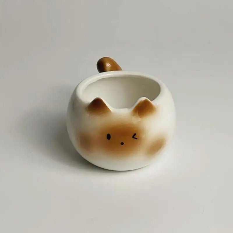210ml Ceramic Mug Cartoon Siamese Cat Coffee Cup Underglaze Colored Cat Water Cup Home Breakfast Milk Coffee Mug Birthday Gift