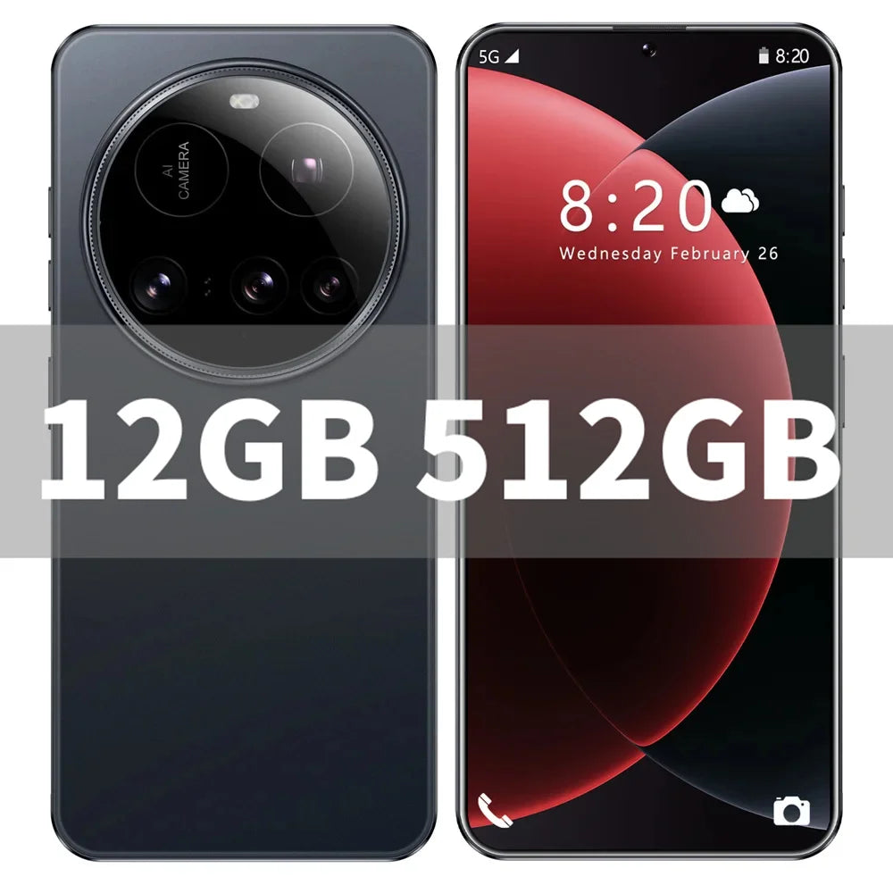 Brand New M15 Ultra Smartphone 7.3inch HD 16GB+1TB Cell Phone 50+108MP Dual SIM 5G Mobile Phones 8000mAh Android15 Unlocked