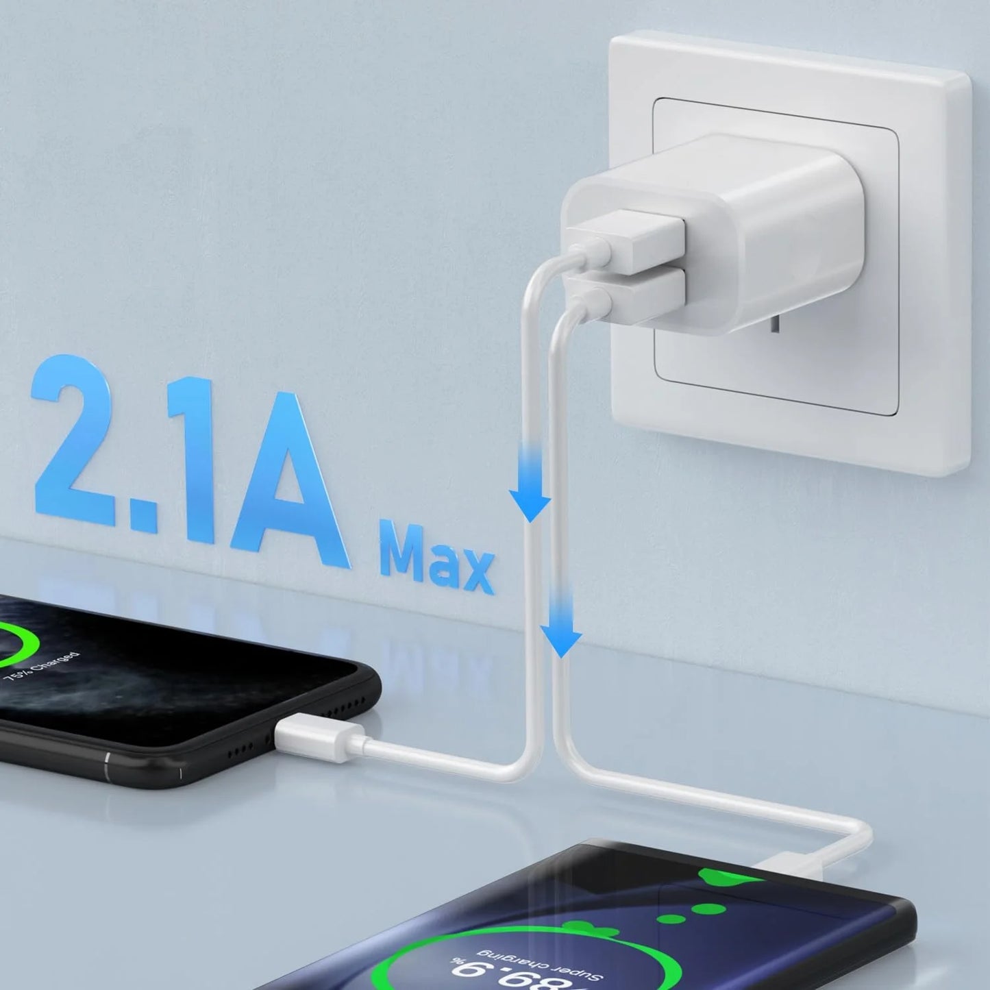 1/5Pcs Universal Travel 5V 2A Dual Port USB Wall Home Charger Power Adapter AU Phone Charging Head Australian Standard Plug