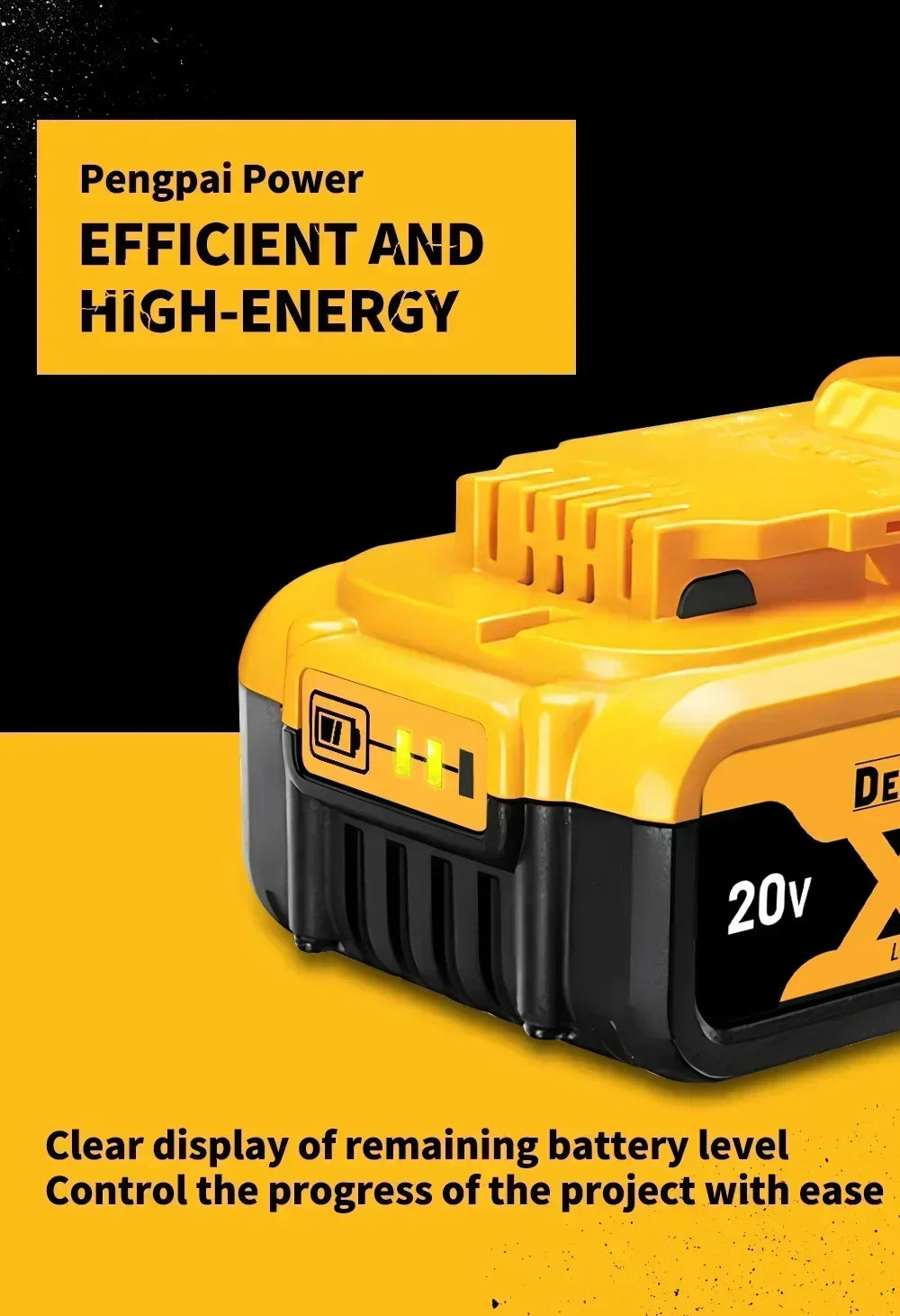 New 100% Original 6Ah 18V Original Dewalt Power Tool Battery DCB206 18V 6.0Ah Battery DCB206 18V Battery DCB205 DCB200
