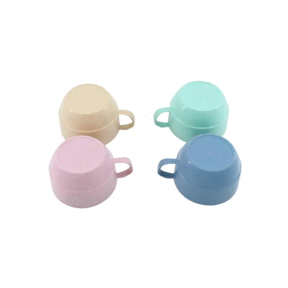 1 pcs Wide Mouth Reusable Kitchen Supplies with Handle Eco-friendly Drinking Cup Wheat Straw Cup Drinkware Coffee Mug