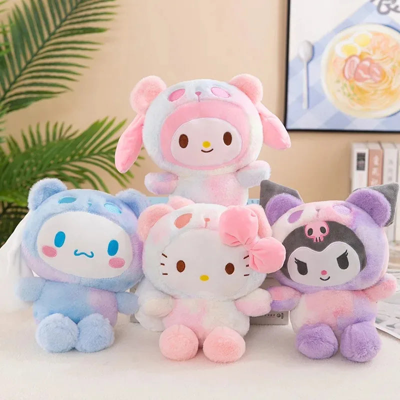 Kawaii 25cm Sanrio Jade Dog Kuromi Dressing Doll Doll Plush Toy Stuffed Animal Patung Dolls Birthday Gift for Girls Kids Boys