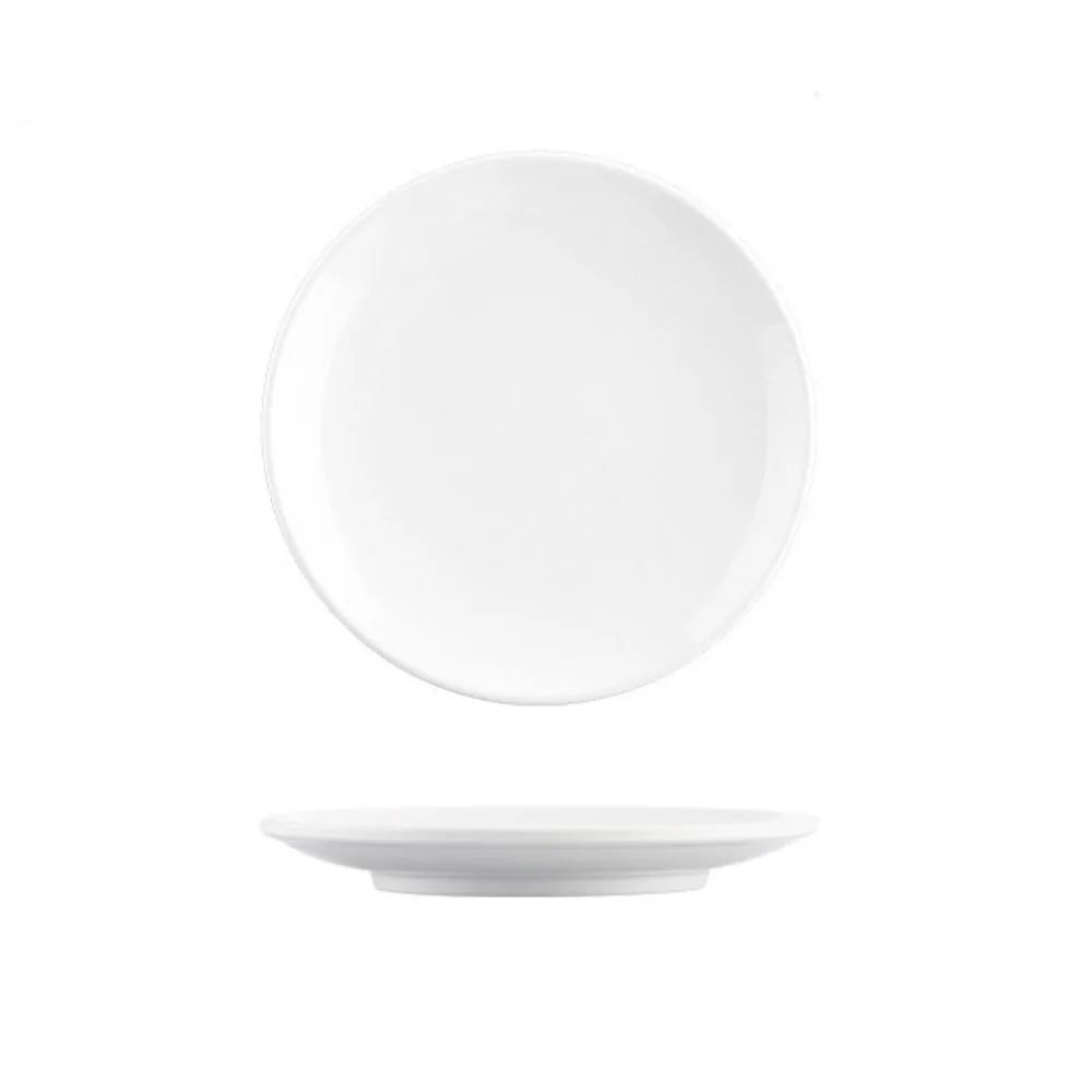 Tableware Round Melamine White Dish Fall-resistant Unbreakable White Disc Imitation Porcelain Durable Dinner Plate Dessert