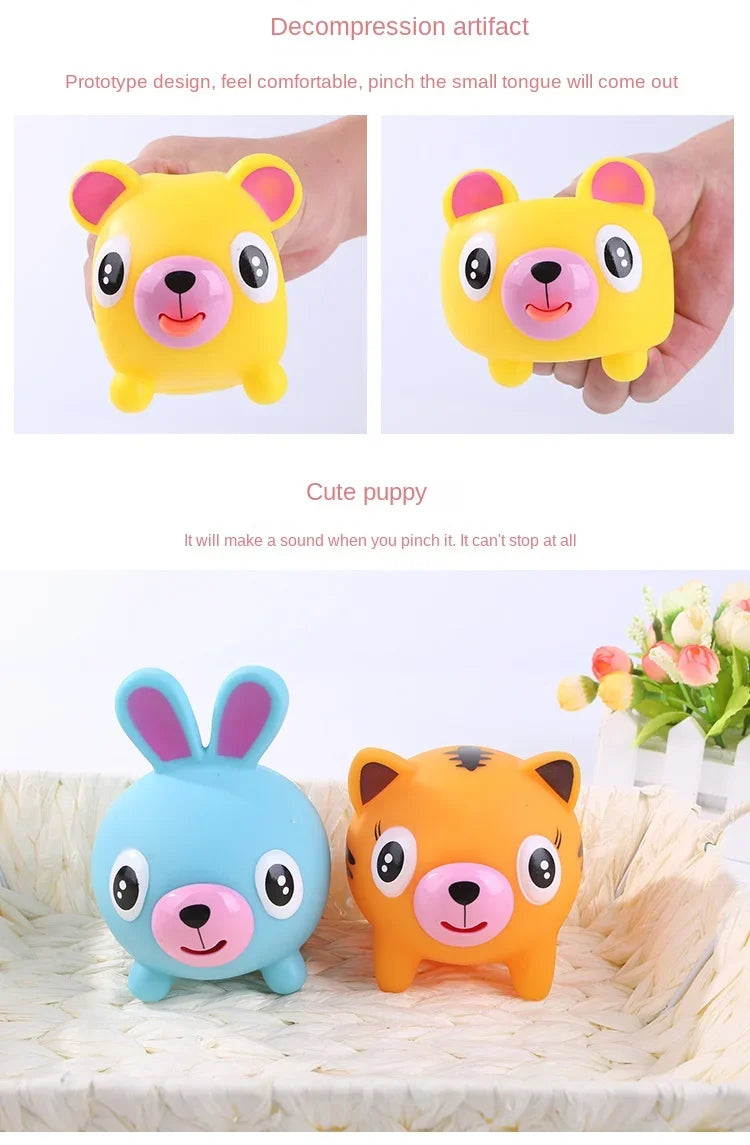 Talking Animal Baby Toys Jabber Ball Tongue Out Stress Relieve Soft Cute Tiger Pig Dog Ball Great Gifts for Kids Adult Baby Toy