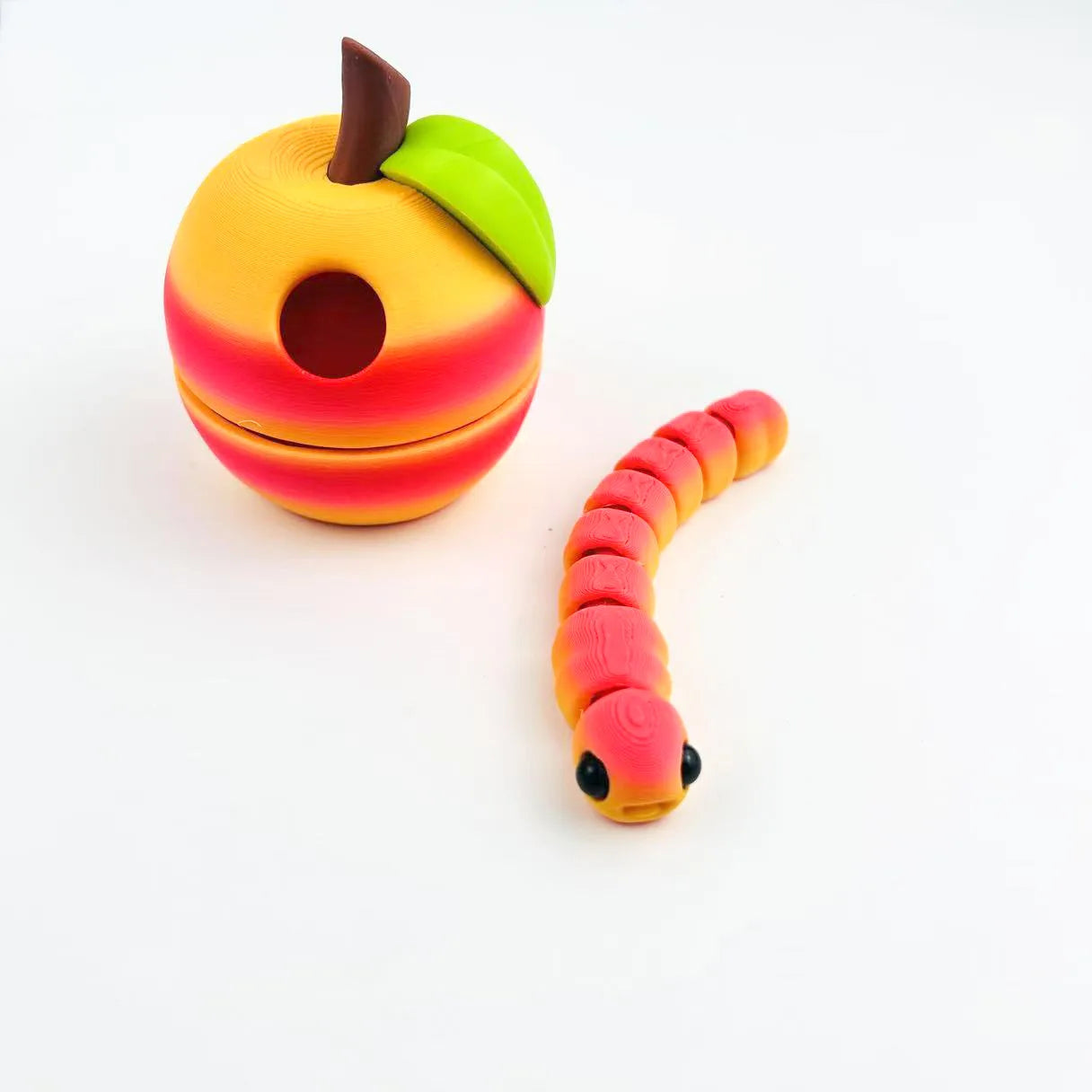 3D Printed Apple Bug Creative Children's Toy Full Body Joints Movable Multi-color Model Figure Home Ornament Birthday Gift
