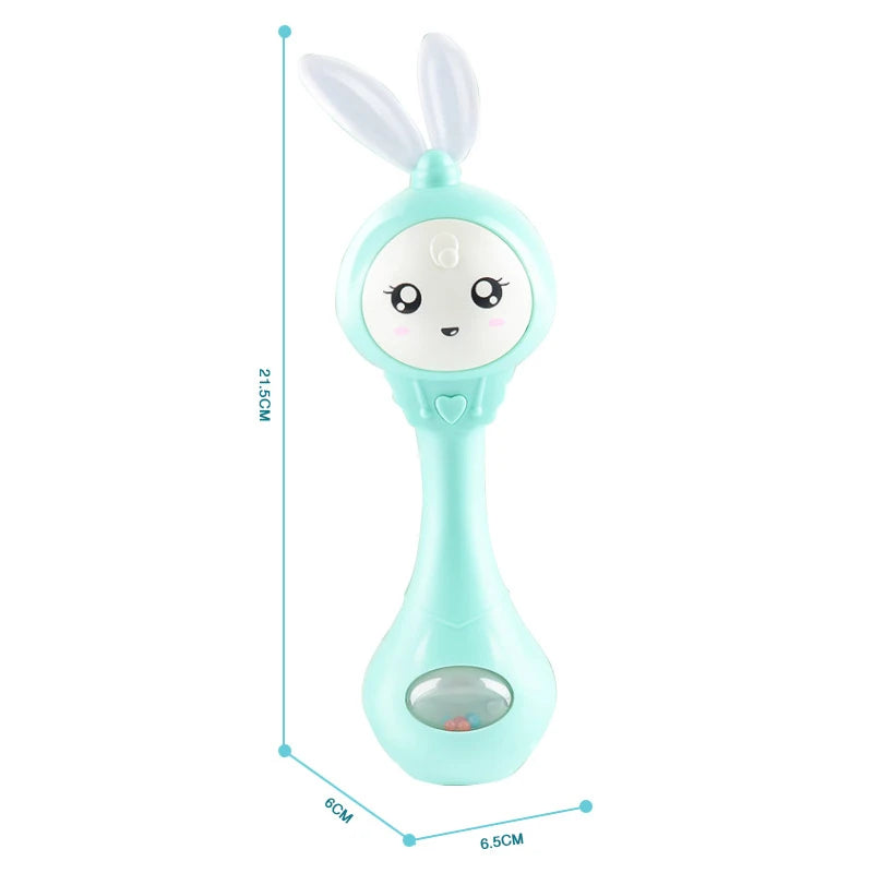 Baby Music Flashing Rattle Toys Rabbit Teether Hand Bells Mobile Infant Stop Weep Tear Rattles Newborn Early Educational Toy 18M