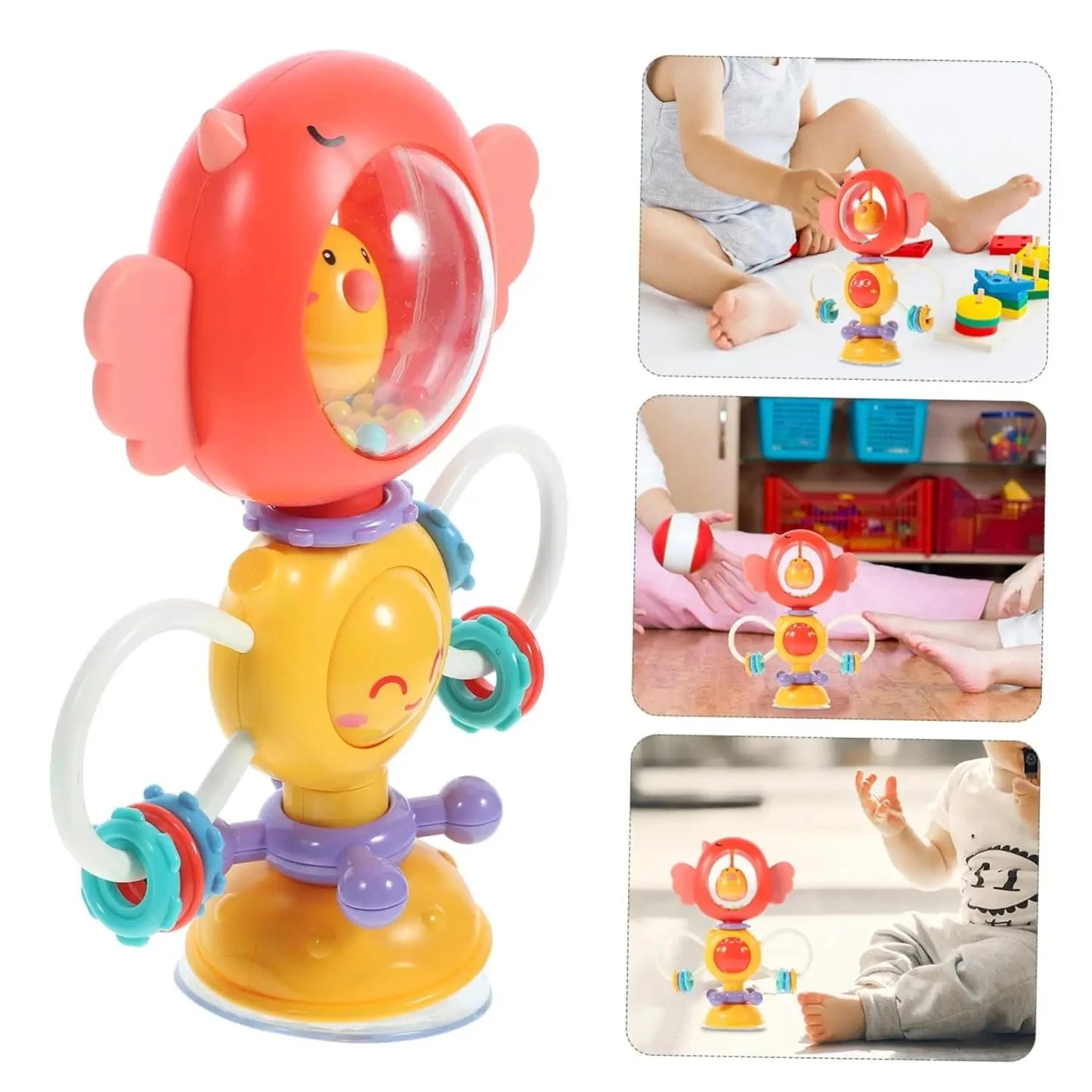 Suction Cup Spinner High Chair Baby Toys 6 12 Months Rotating Rattle Sensory Toys for Babies Educational Games Toy 1 2 3 Years