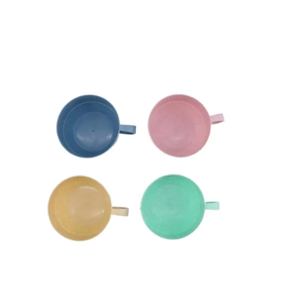 1 pcs Wide Mouth Reusable Kitchen Supplies with Handle Eco-friendly Drinking Cup Wheat Straw Cup Drinkware Coffee Mug