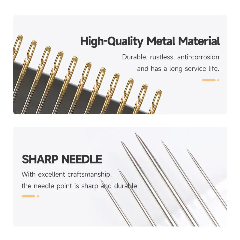 12/36PCS Sewing Needles Multi-size Side Opening Stainless Steel Darning Sewing Household Hand Tools Sewing Tools and Accessoires