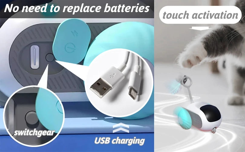 Pet Gravity Cat Smart Interactive Car Toy Dropshipping Automatic Moving Remote Mouse Indoor Kitty Ball Toys Controlled