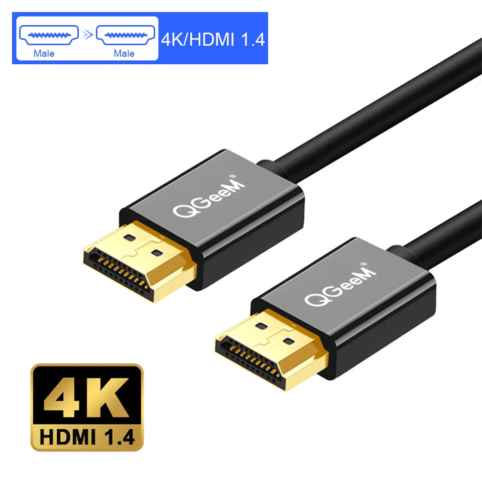 QGeeM 4K HDMI Extension Cable Extender HDMI 2.0 Adapter for Xiaomi Xbox Serries X PS5 PS4 TV Box Laptops HDMI Splitter Wire Cord