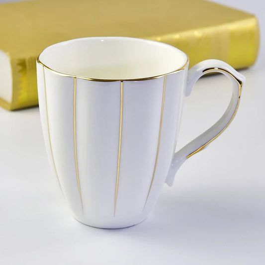 300ml Bone Ceramic Phnom Penh Silver Border Mug China Relief Moonlight Cup Office Gift Coffee Milk Tea Cup With Handle
