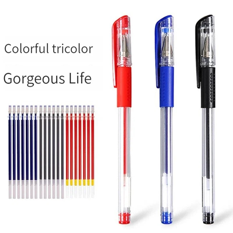 7/35 PCS Gel Pen Set School Supplies Black Blue Red Ink Color Ballpoint Pen Kawaii Pen Writing Tool School Office Stationery
