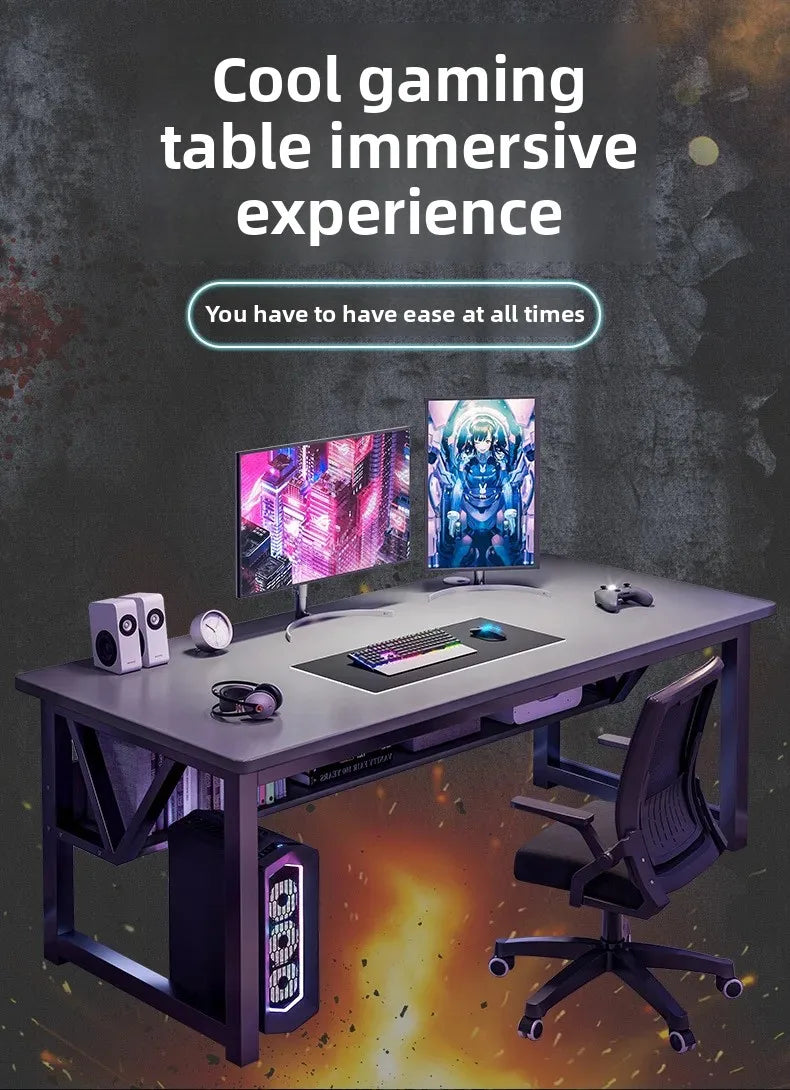 Desk Home Desktop Gaming Table and Chair Student Bedroom Learning Writing Desk Rental House Simple Long Computer Desk