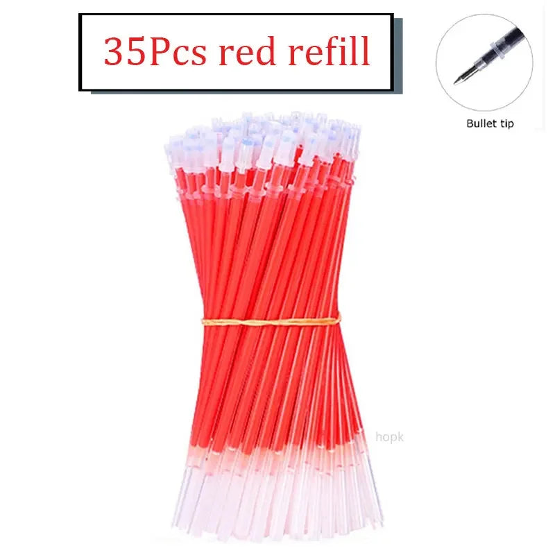 7/35 PCS Gel Pen Set School Supplies Black Blue Red Ink Color Ballpoint Pen Kawaii Pen Writing Tool School Office Stationery