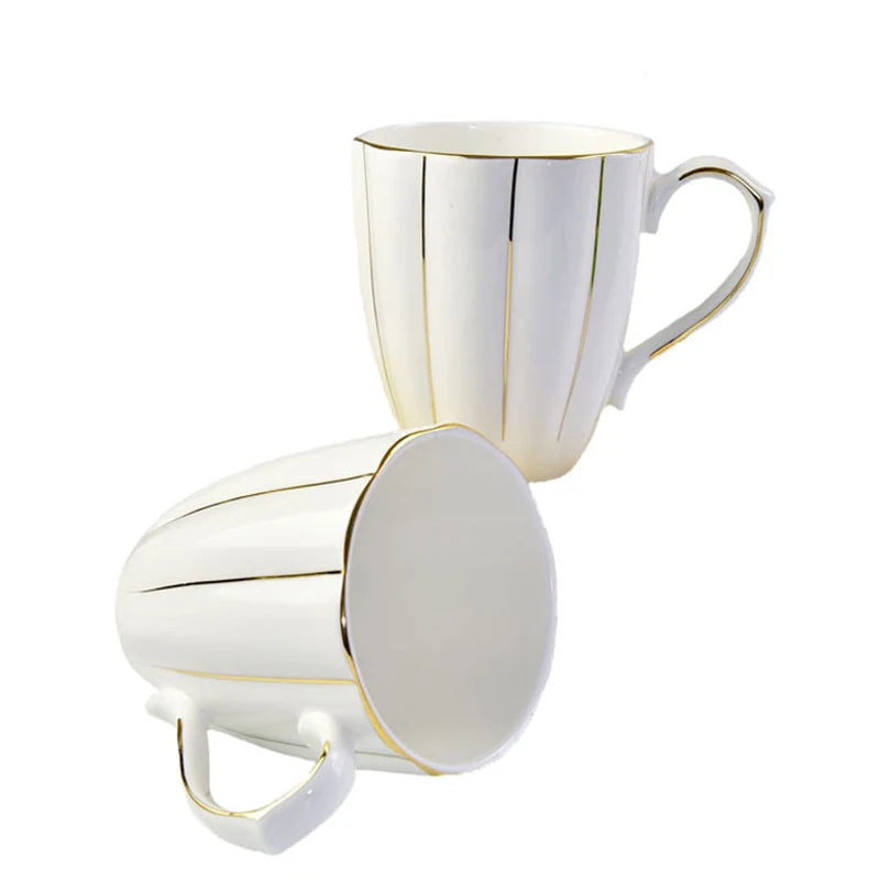 300ml Bone Ceramic Phnom Penh Silver Border Mug China Relief Moonlight Cup Office Gift Coffee Milk Tea Cup With Handle