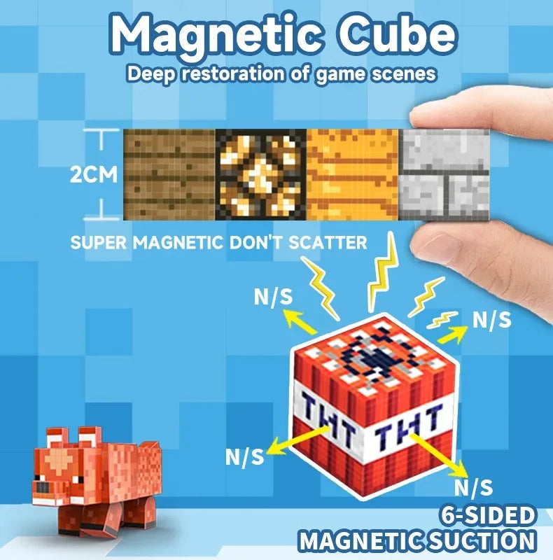 Magnetic Base Plate Variety Baseplates Match Mine World DIY Magnetic Building Blocks Toys for Boys and Girls Children Toy Gift