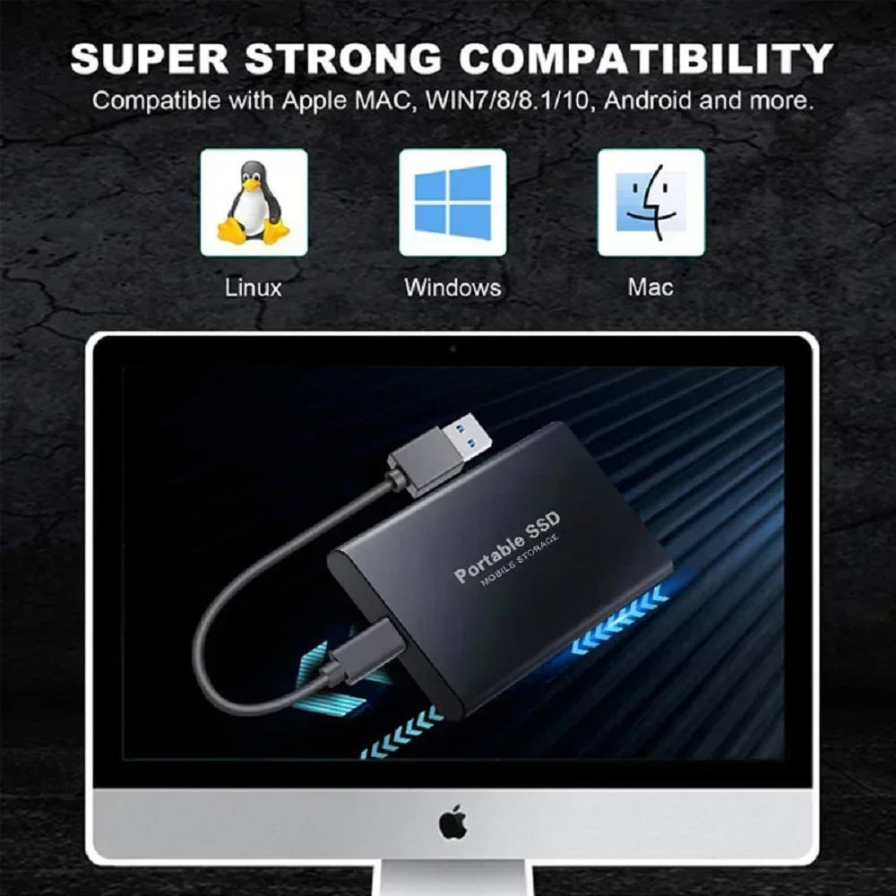 Portable SSD 4TB High Speed External Hard Drive 16TB USB 3.1 Hard Disk Mass 1TB Original Solid State Drives for Laptop/PC/MAC